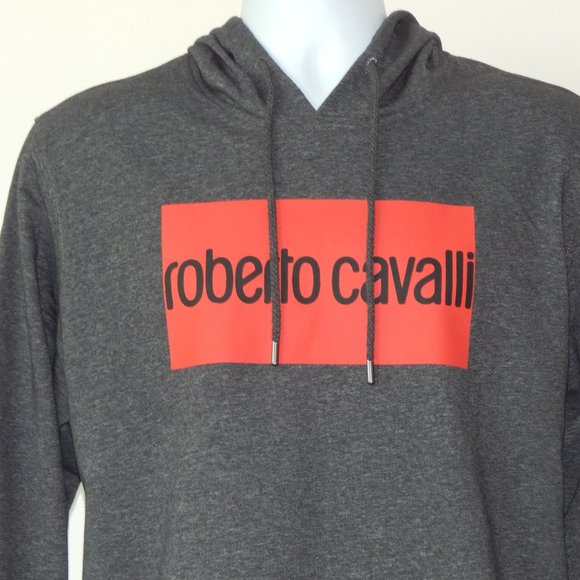 Roberto Cavalli SIGNATURE Red Logo Pullover Hoodie SWEATSHIRT NWT - Picture 3 of 5